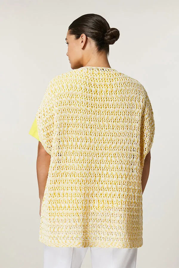 Persona (by Marina Rinaldi) ZOLDER YELLOW COTTON YARN CARDIGAN