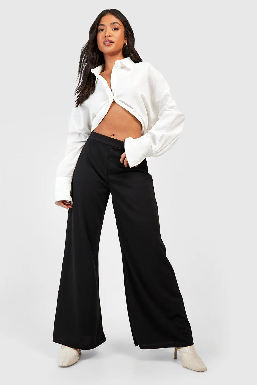 Petite Stretch Wide Leg Pants