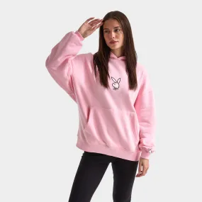 Playboy Women's Script Oversized Graphic Hoodie / Pink