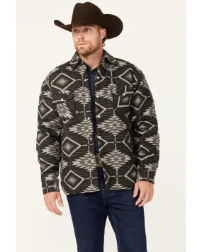 Product Name:  Outback Trading Co Men's Southwestern Print Lined Snap Shirt Jacket