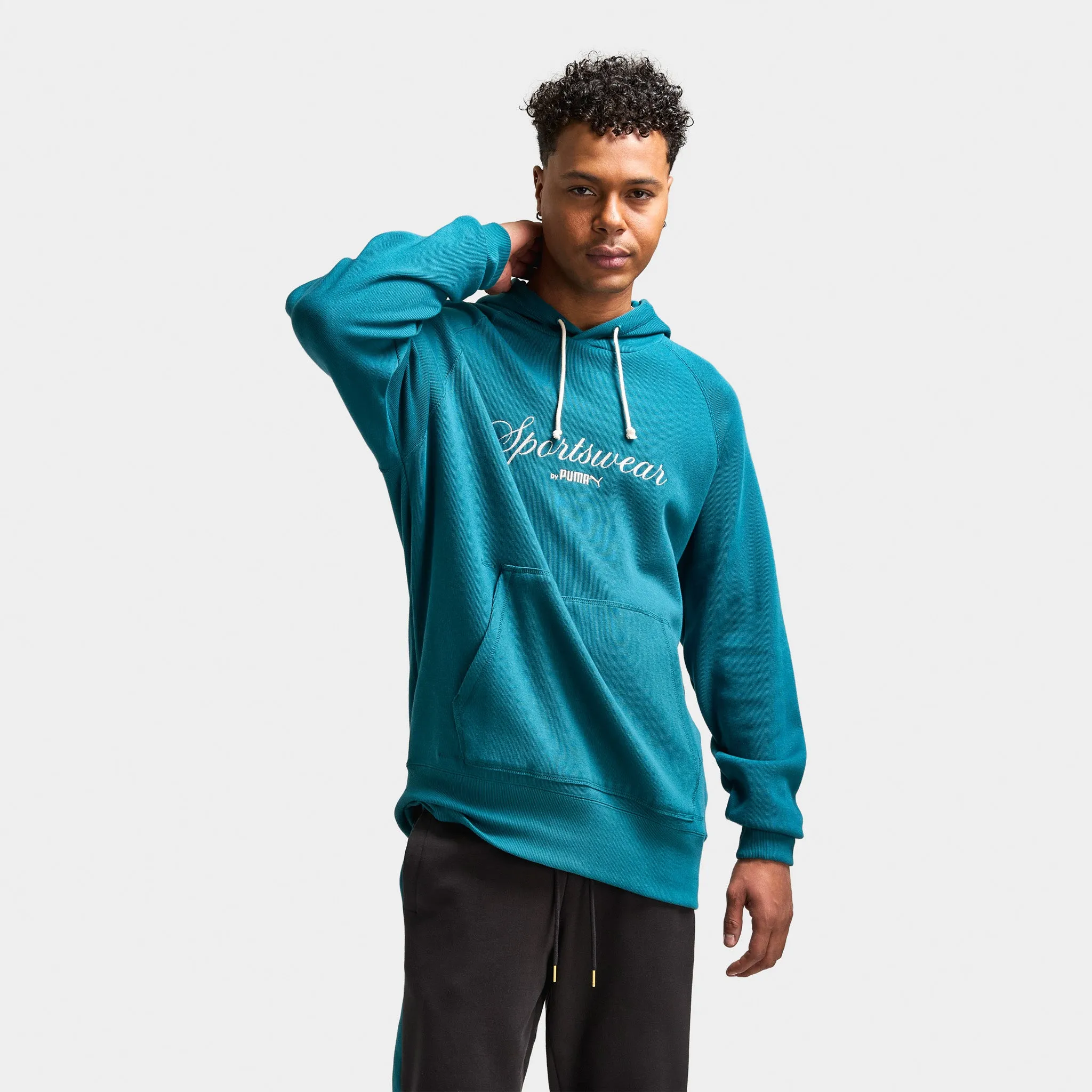 Puma CLASSICS+ Relaxed Pullover Hoodie / Cold Green