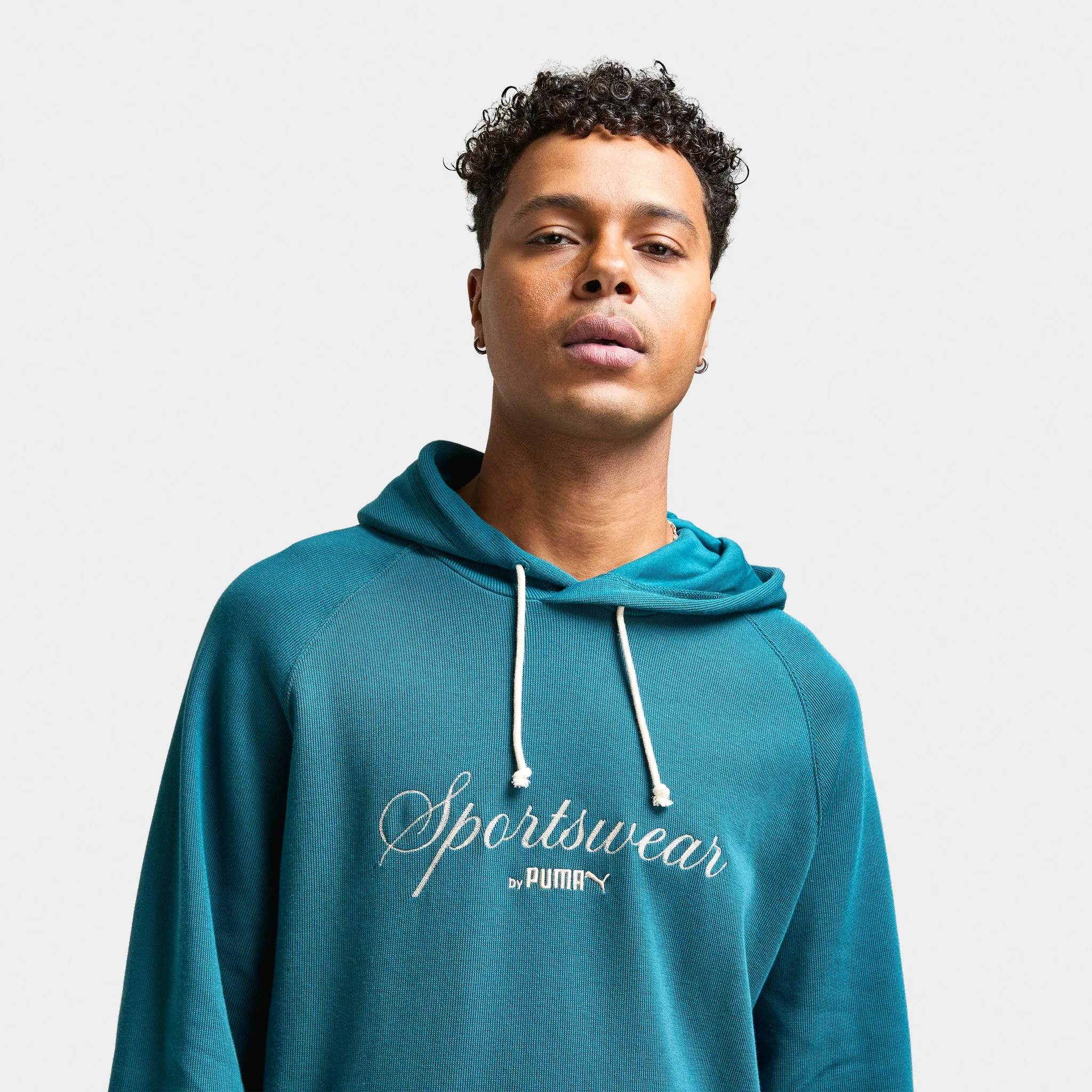 Puma CLASSICS+ Relaxed Pullover Hoodie / Cold Green