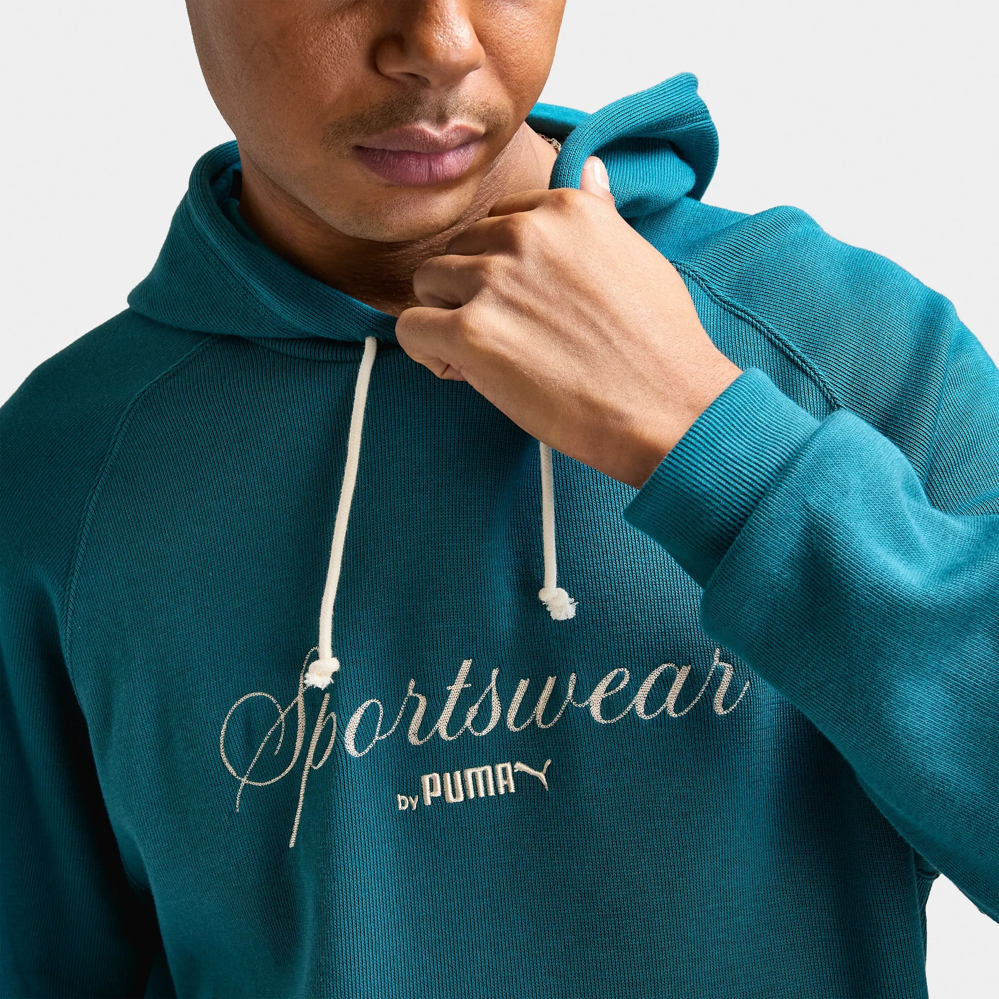 Puma CLASSICS+ Relaxed Pullover Hoodie / Cold Green