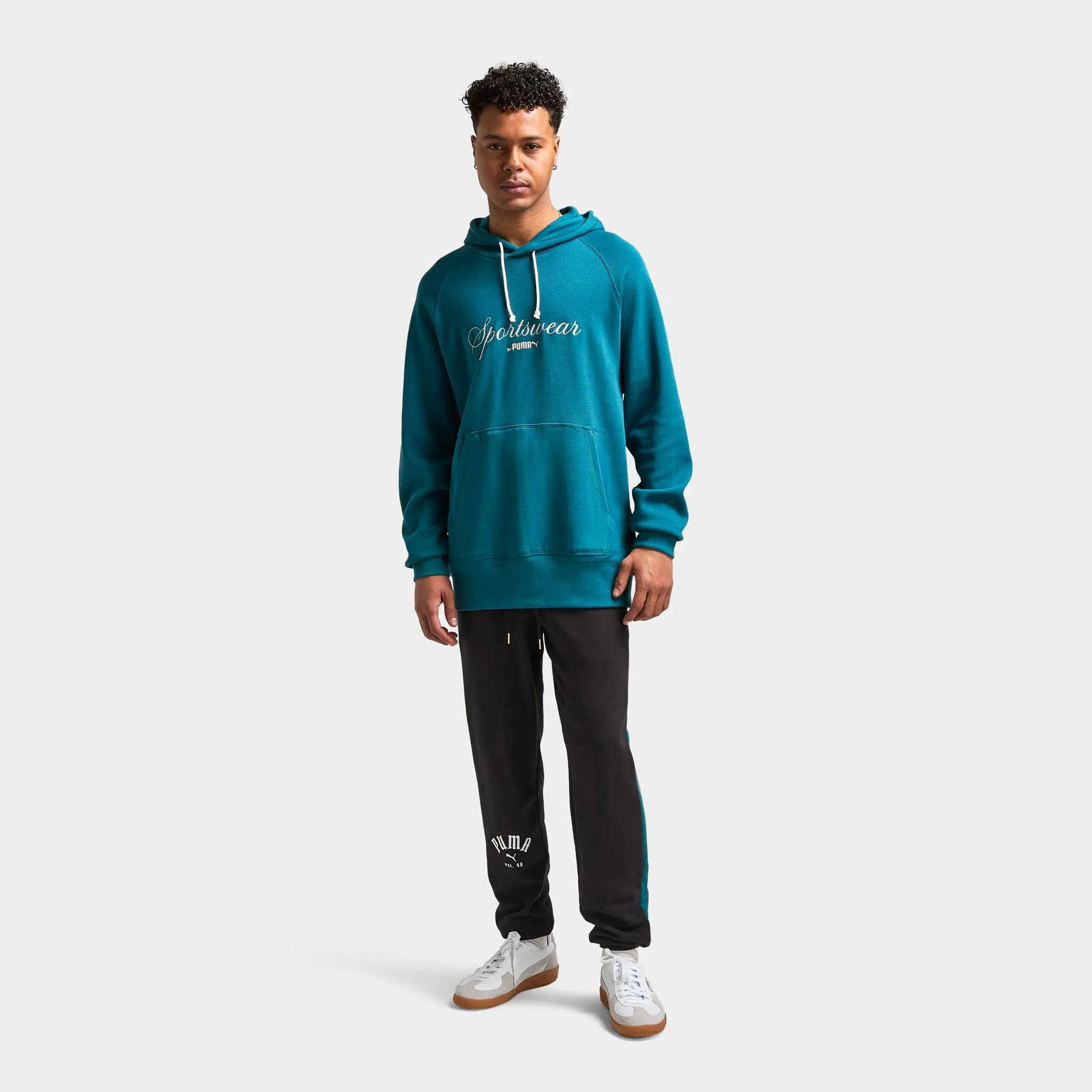 Puma CLASSICS+ Relaxed Pullover Hoodie / Cold Green