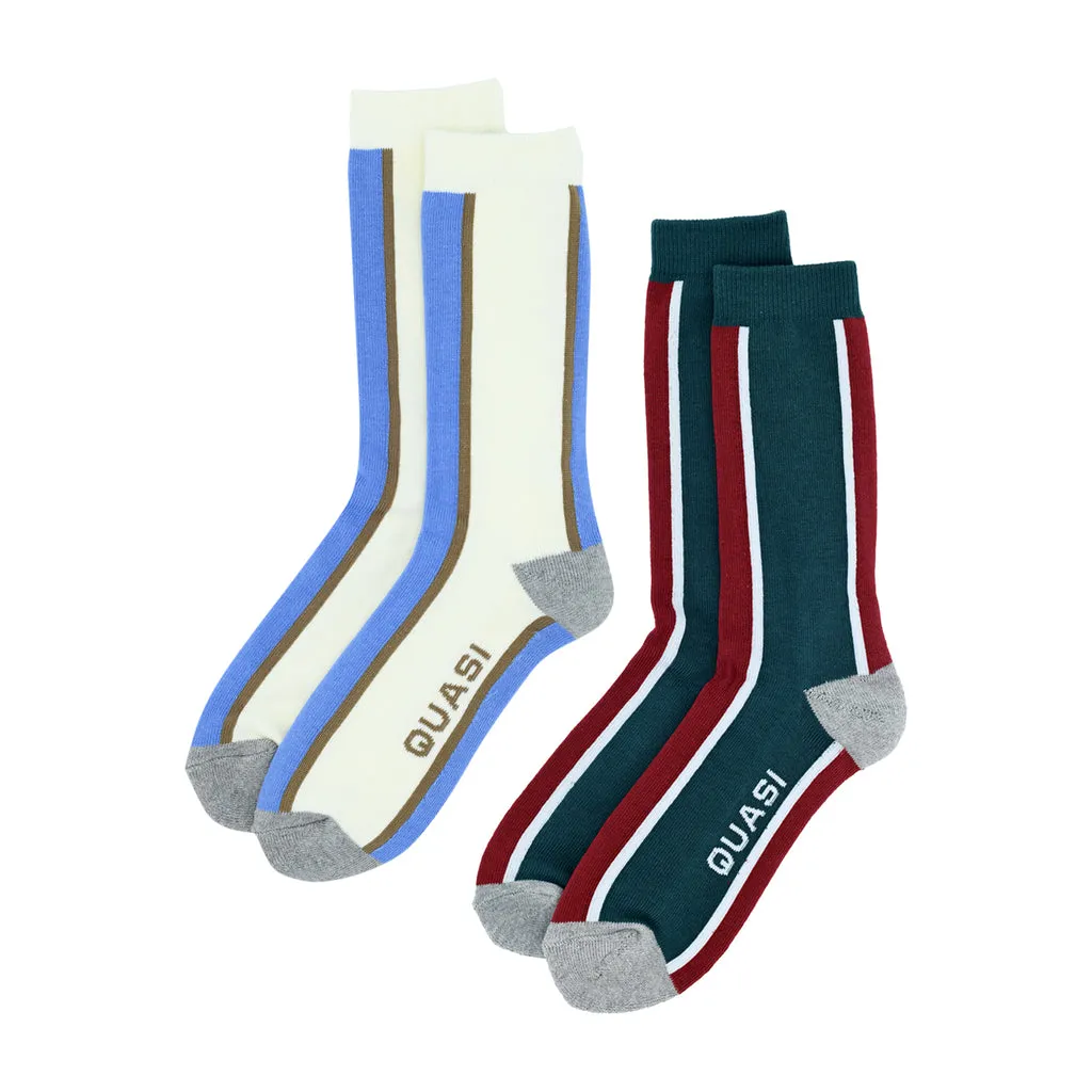 QUASI SKATEBOARDS VERT SOCK TWO PACK MULTI COLOR