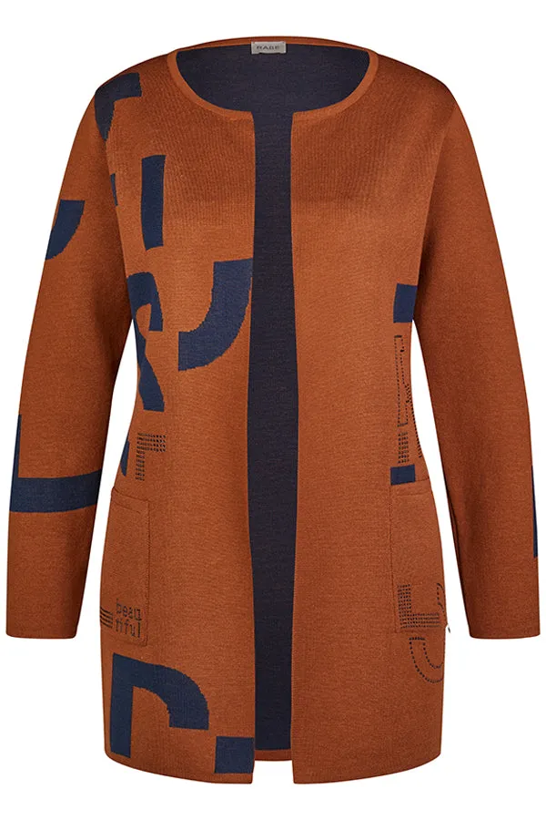 Rabe & LecomteBROWN GRAPHIC DESIGN LONG CARDIGAN