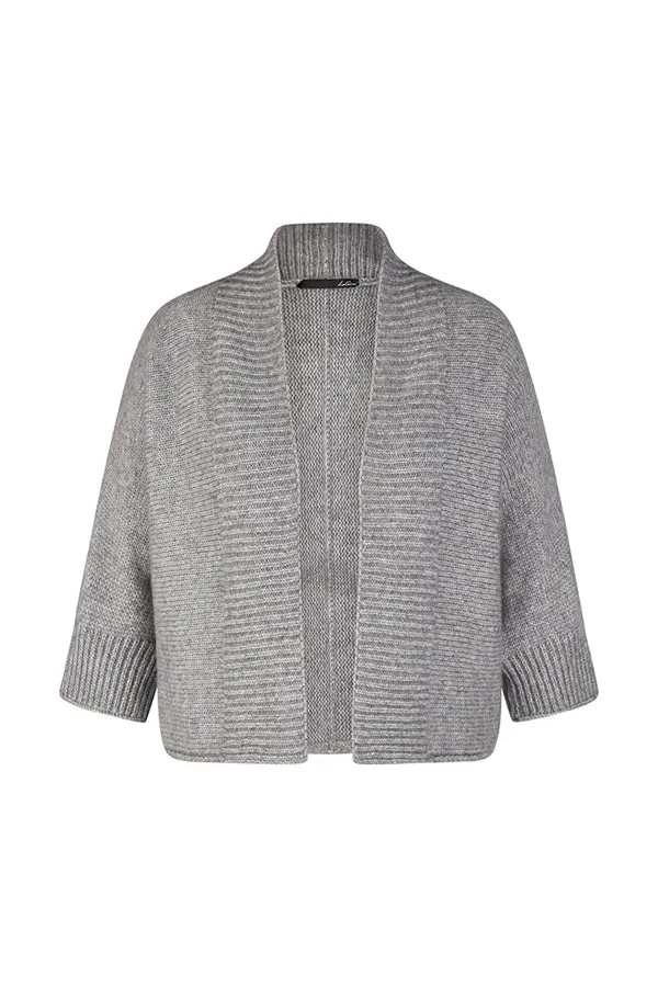 Rabe & LecomteGREY CROPPED OPEN FRONT CARDIGAN