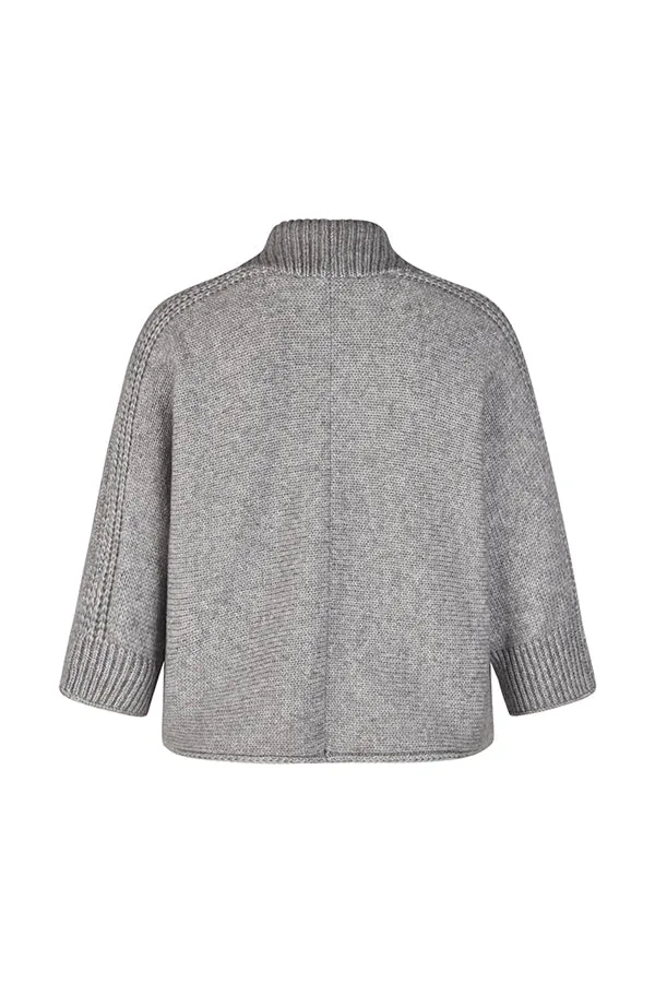 Rabe & LecomteGREY CROPPED OPEN FRONT CARDIGAN