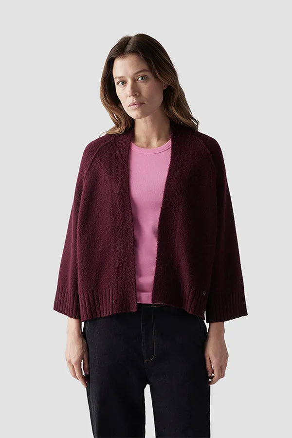 Rabe & LecomteRED WOOL OPEN FRONT CARDIGAN