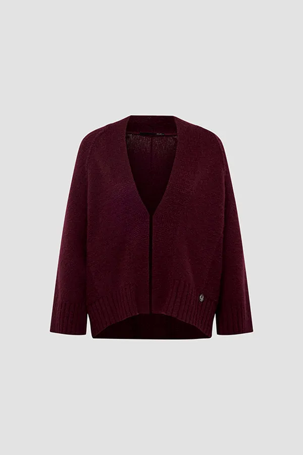 Rabe & LecomteRED WOOL OPEN FRONT CARDIGAN