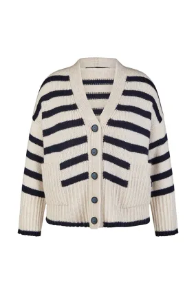 Rabe & LecomteWHITE CHUNKY STRIPED CARDIGAN