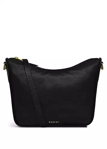 Radley London Oak Street Black Medium Ziptop Crossbody Bag | Kaleidoscope