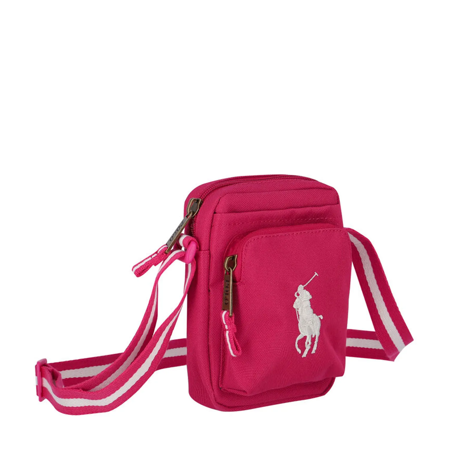 Ralph Lauren Fuchsia And White Big Pony Shoulder Bag