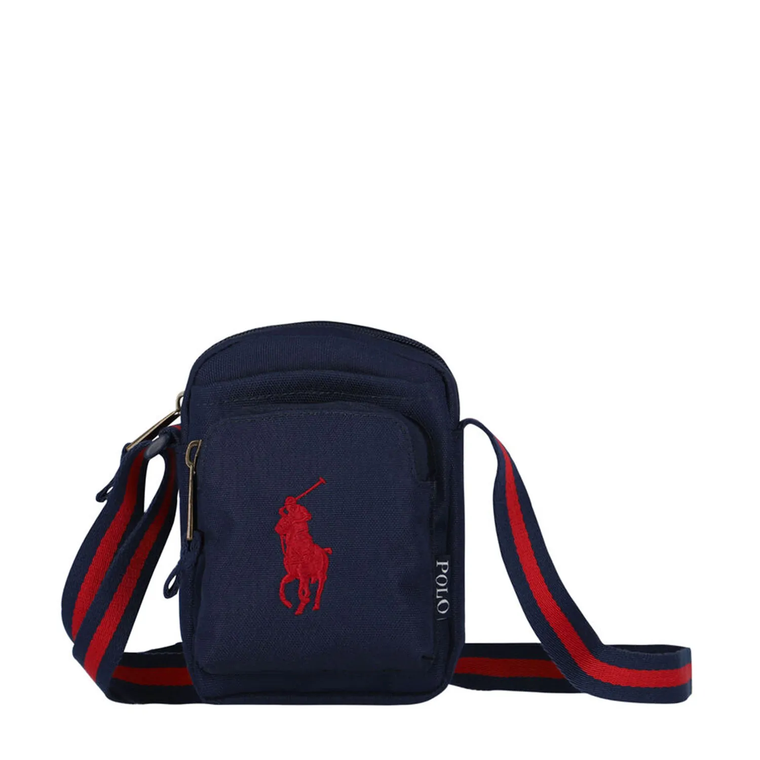 Ralph Lauren Navy Blue And Red Big Pony Shoulder Bag