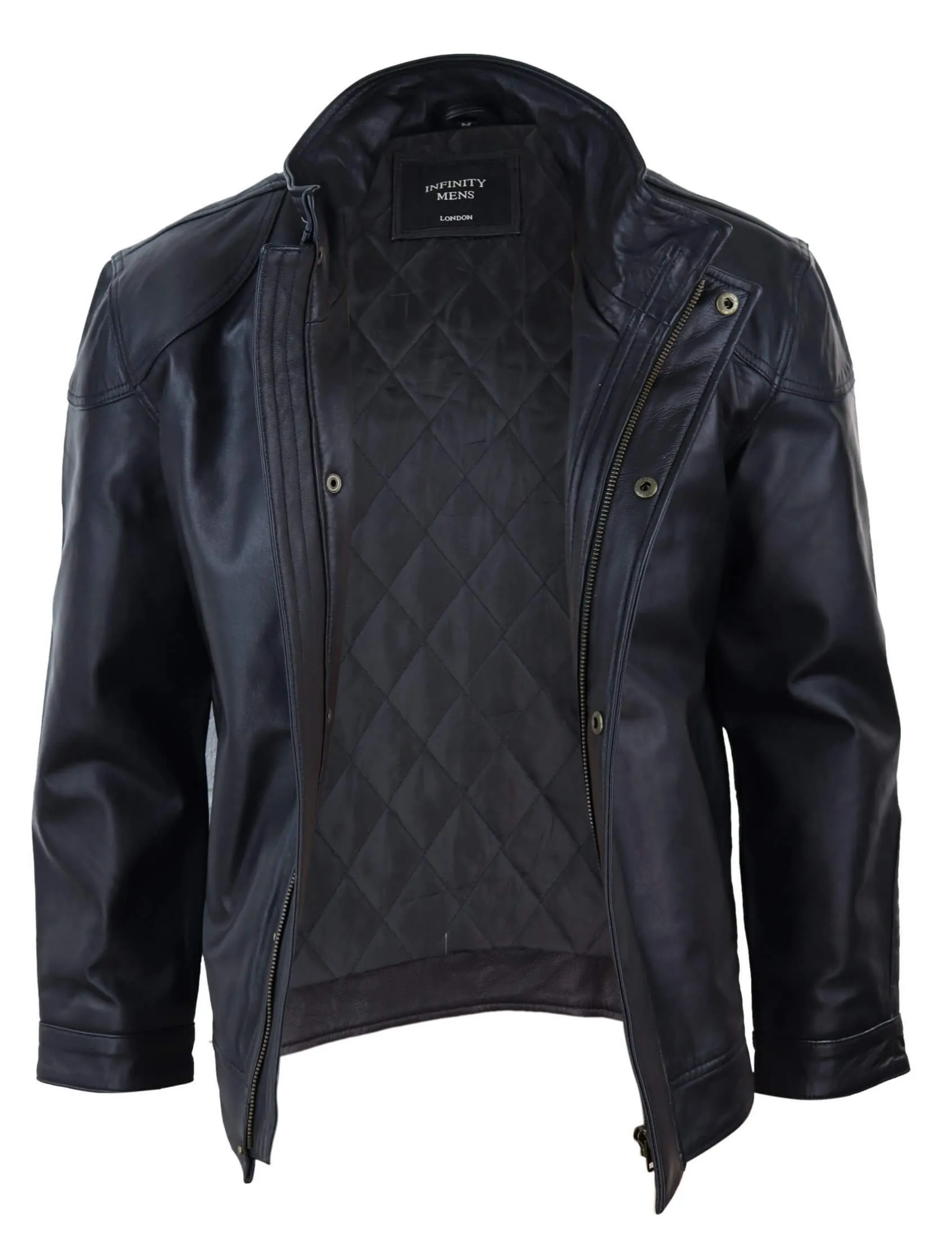 Real Leather Mens Black Soft Jacket