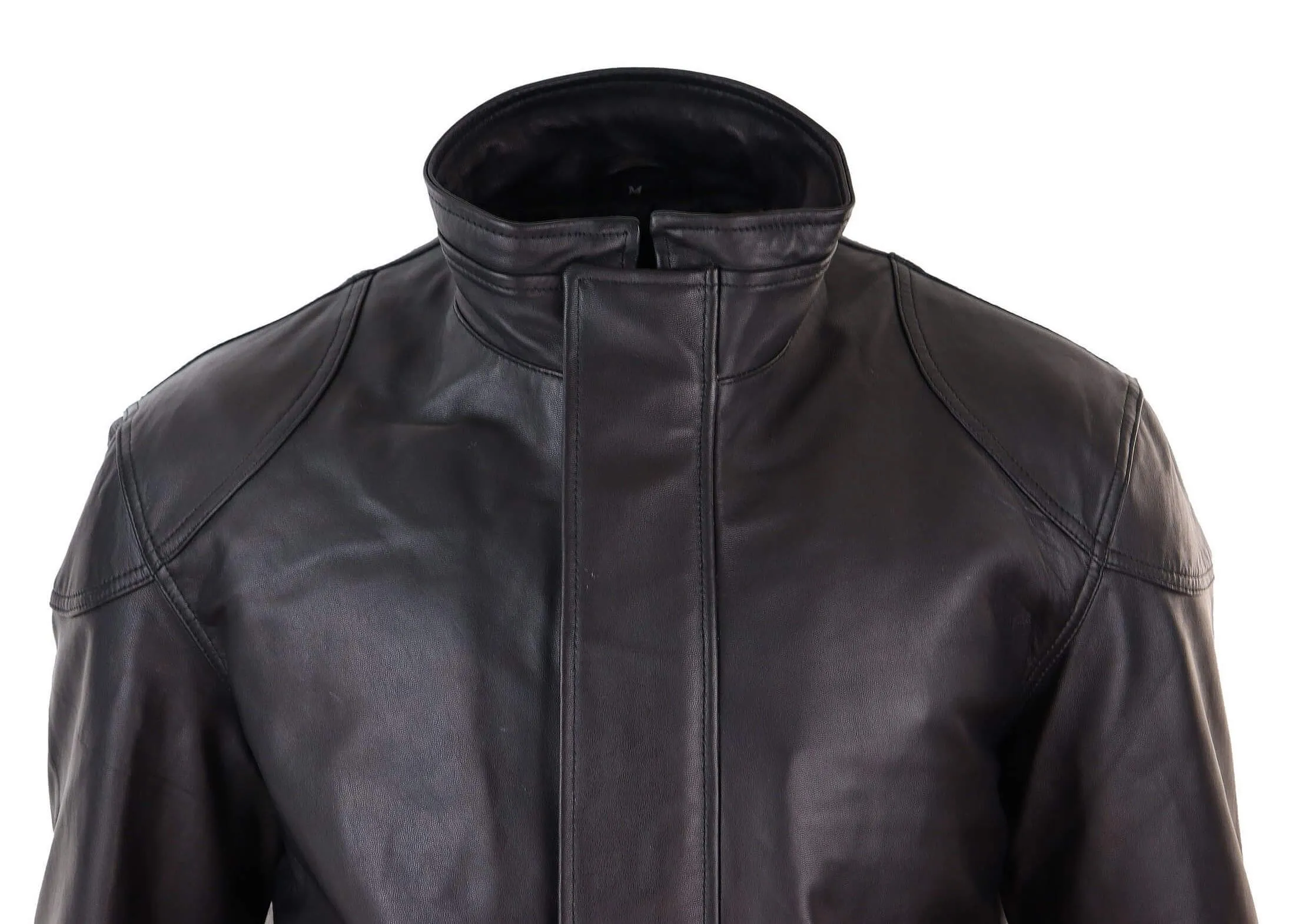 Real Leather Mens Black Soft Jacket