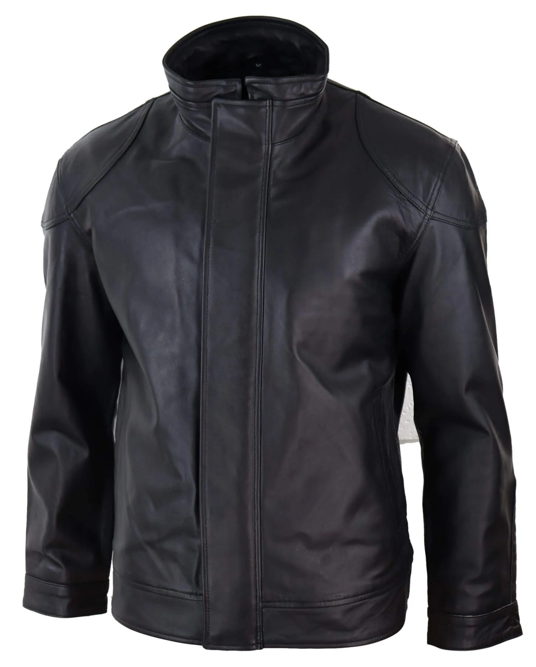 Real Leather Mens Black Soft Jacket