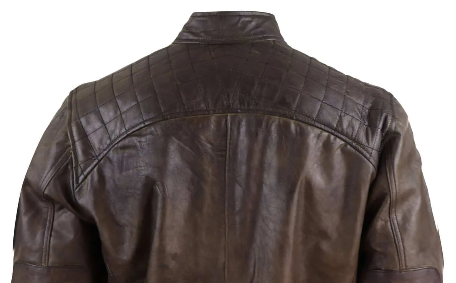 Real Leather Mens Brown Classic Biker Jacket - Brown Biker