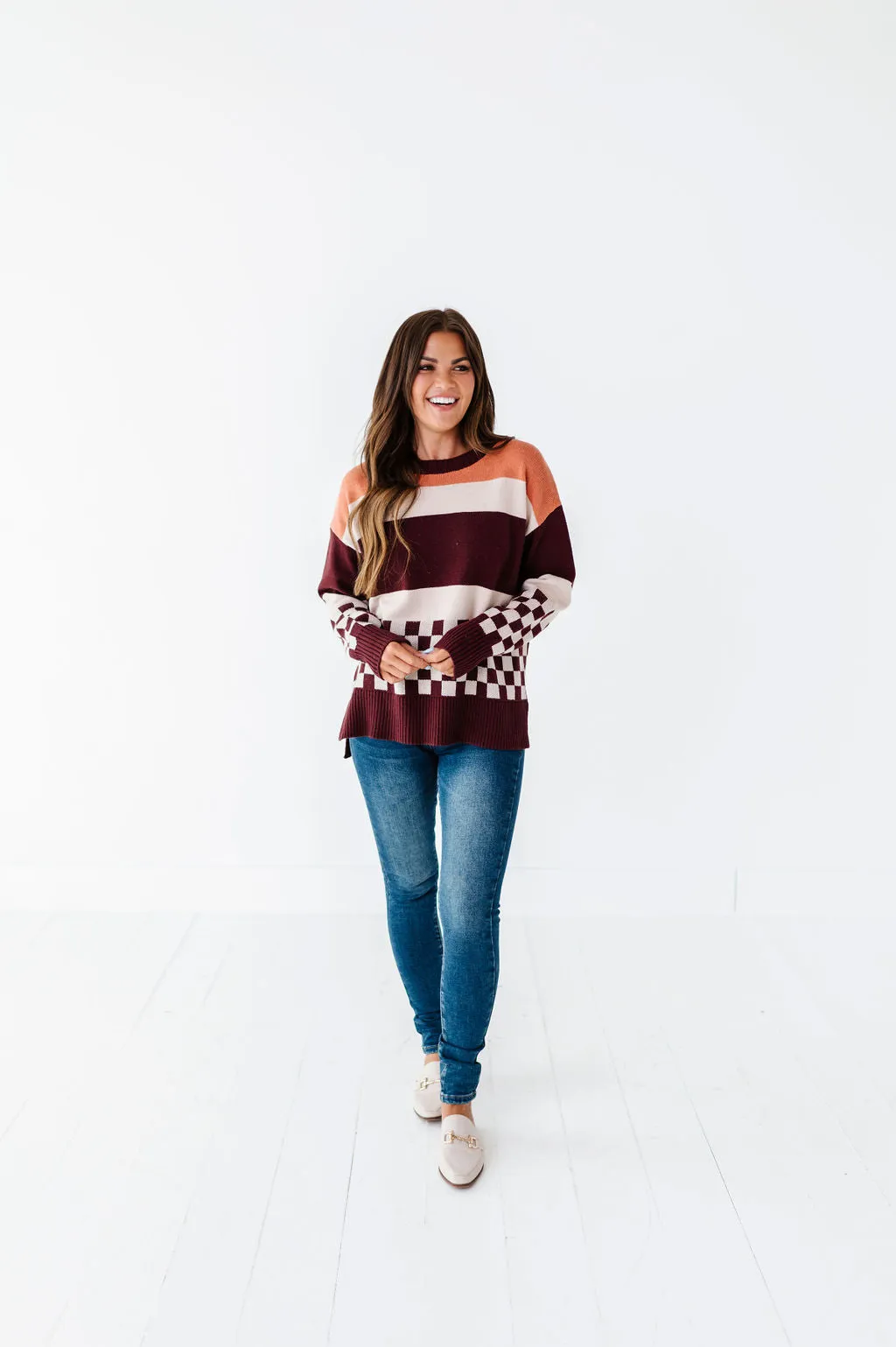 Rebekah Oversized Sweater in Burgundy