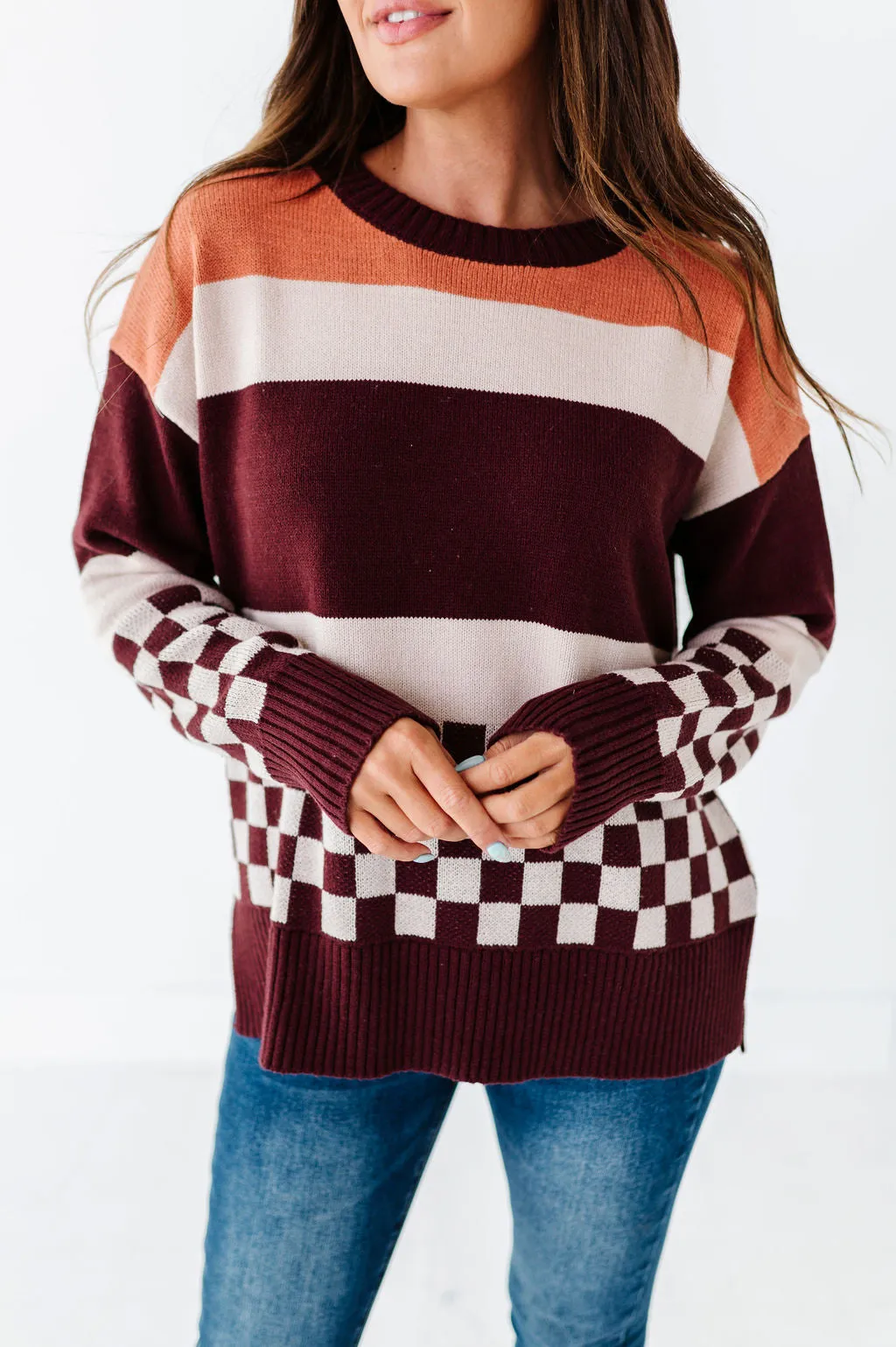 Rebekah Oversized Sweater in Burgundy