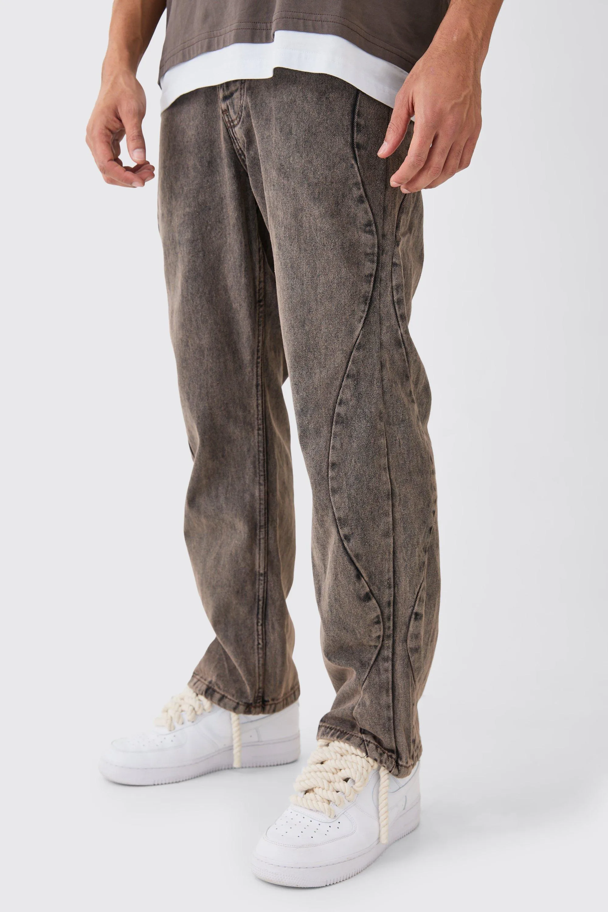 Relaxed Rigid Curved Side Seam Overdyed Jeans