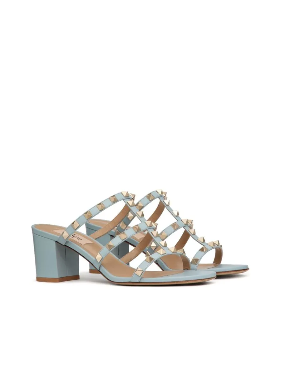 Rockstud Mid Block Heel Sandals