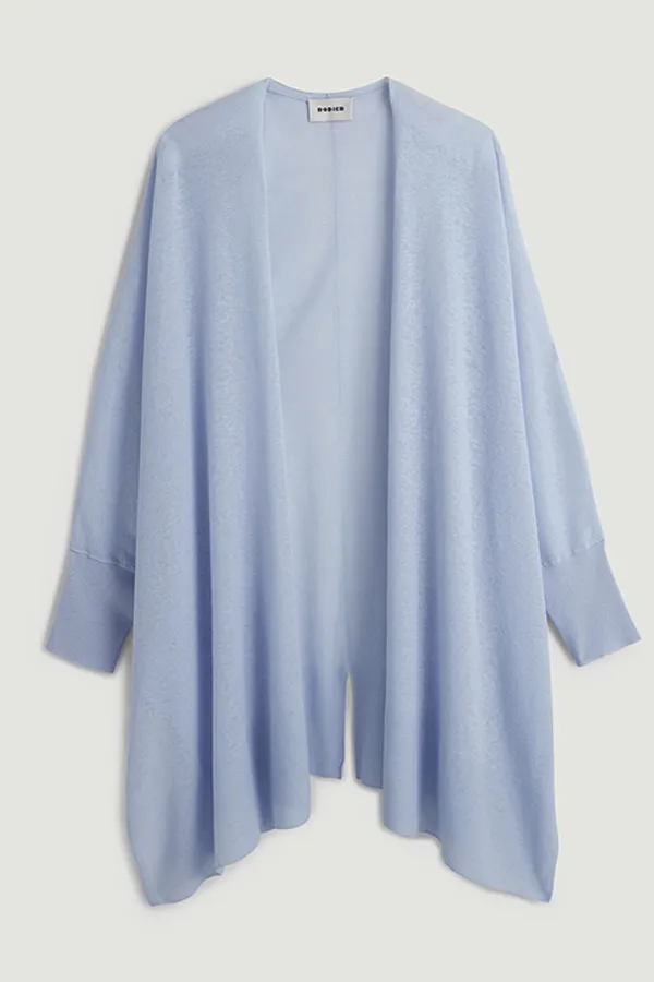 Rodier LIGHT BLUE FINE KNIT LONG CARDIGAN