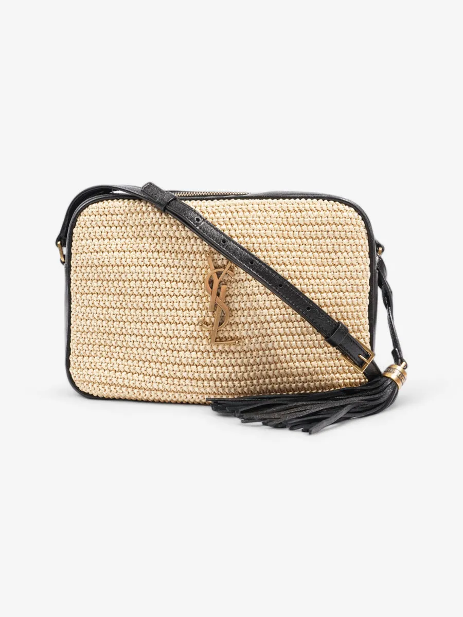 Saint Laurent Lou Camera Natural / Black Raffia