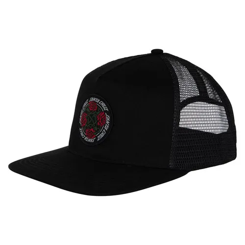 Santa Cruz Skateboards Hat Dressen Rose Solo Mesh Trucker Black