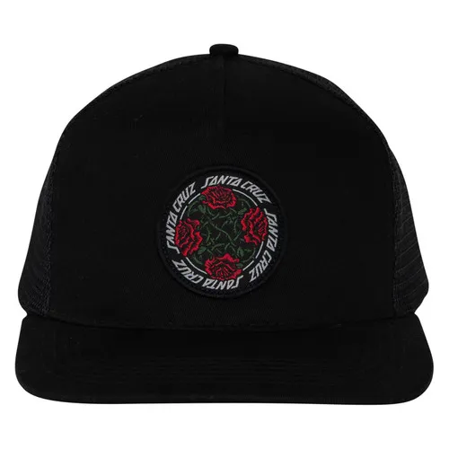 Santa Cruz Skateboards Hat Dressen Rose Solo Mesh Trucker Black