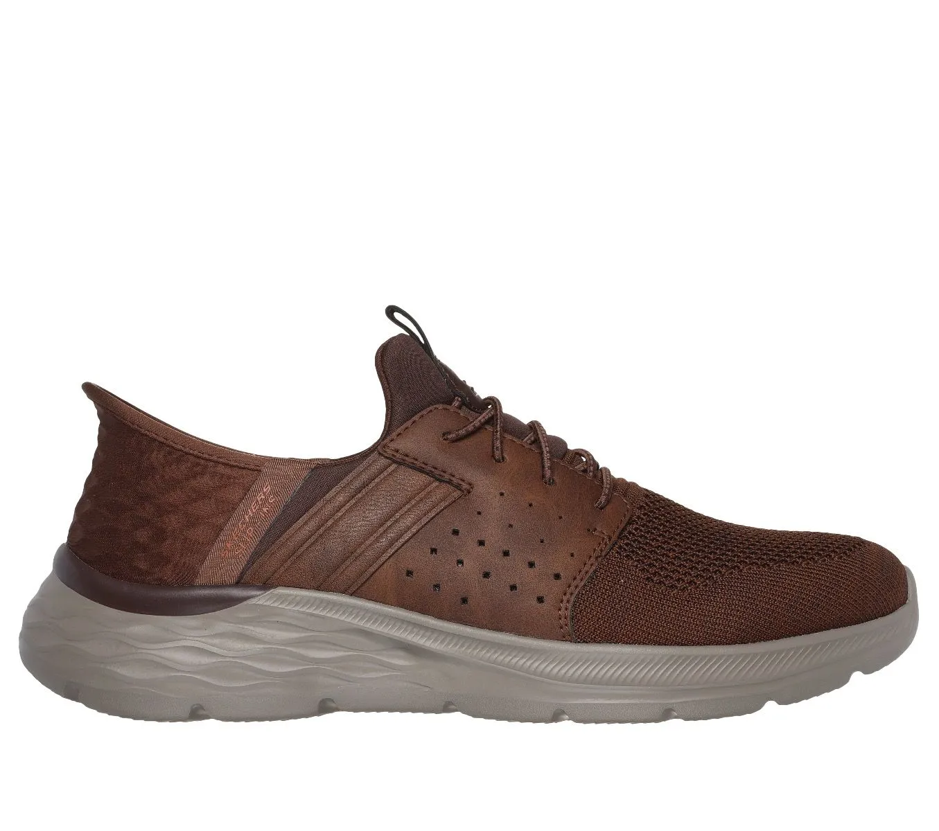 Skechers Garner Newick No Hands Slip-Ins Trainers Dark Brown