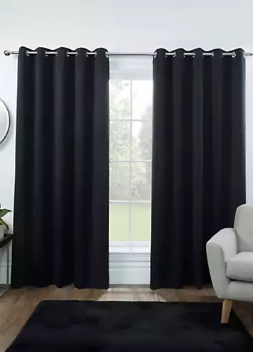 Sleepdown Pair of Ultra Soft Blackout Eyelet Curtains | Kaleidoscope