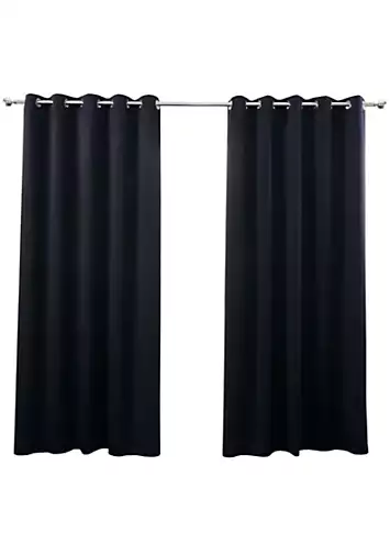 Sleepdown Pair of Ultra Soft Blackout Eyelet Curtains | Kaleidoscope