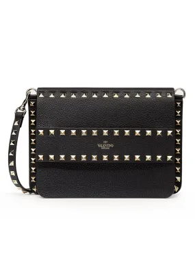 Small Rockstud Grainy Leather Crossbody Bag