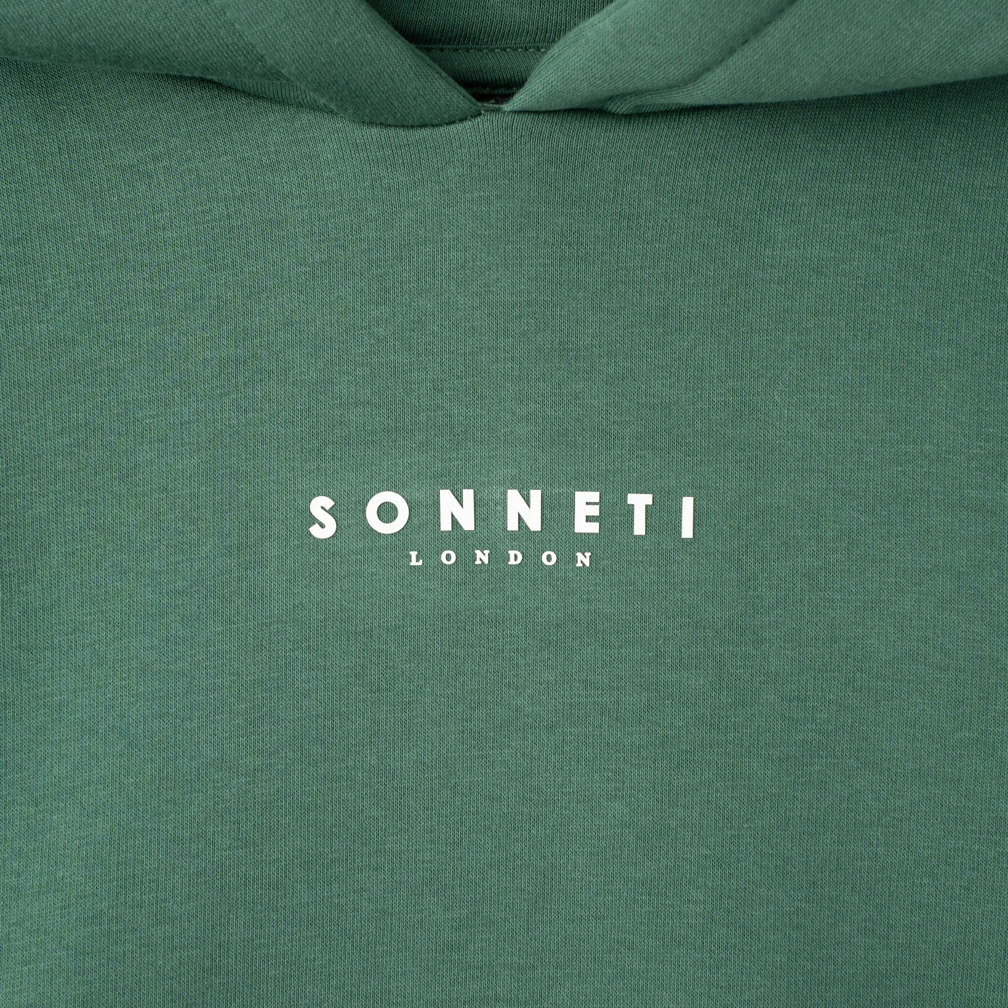 Sonneti London Fleece Pullover Hoodie / Dark Green