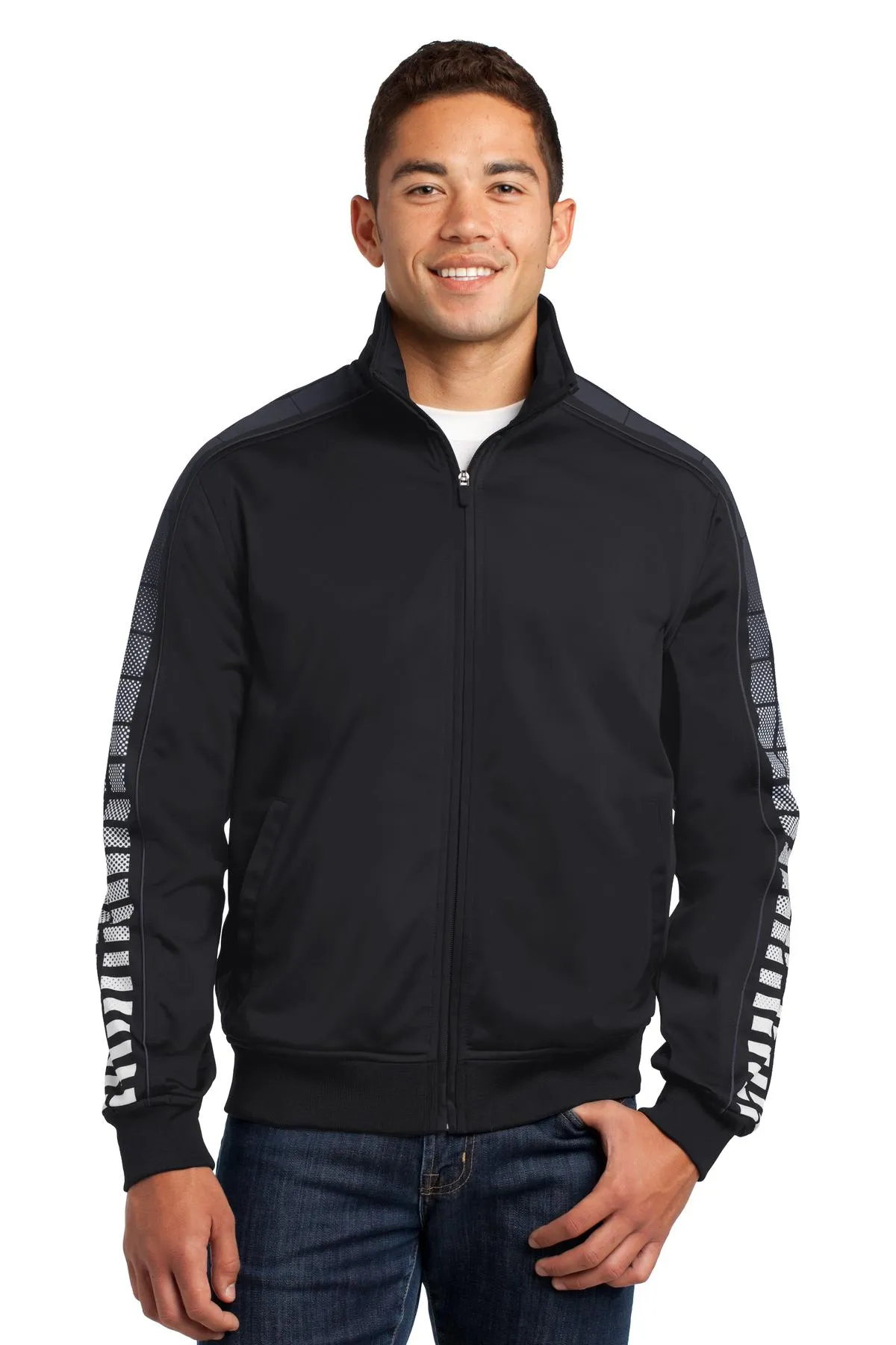 Sport Tek JST93 Sport-Tek Dot Sublimation Tricot Track Jacket SKU: JST93