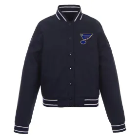 St. Louis Blues Poly-Twill Navy Front-Hit Jacket