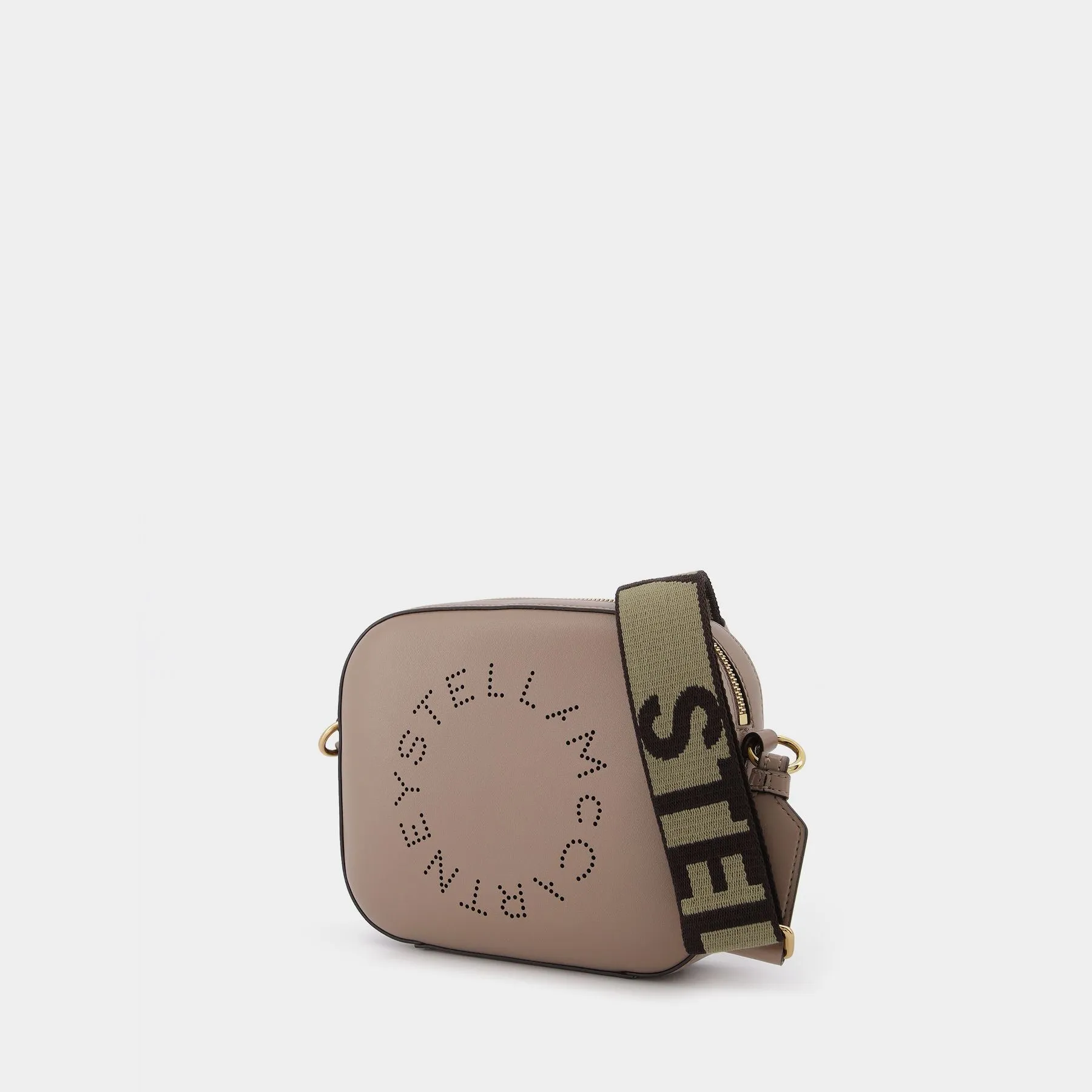 Stella McCartney  Logo Camera Small in beige synthetic leather