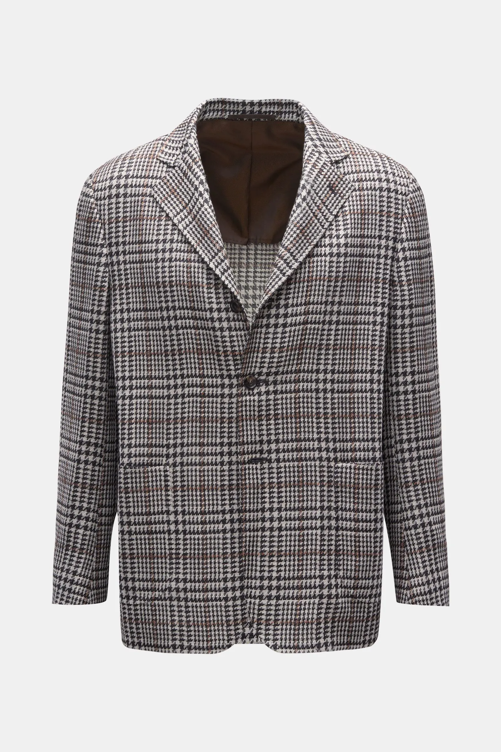 STILE LATINO smart-casual jacket 'Romolo' black/white/light brown checked