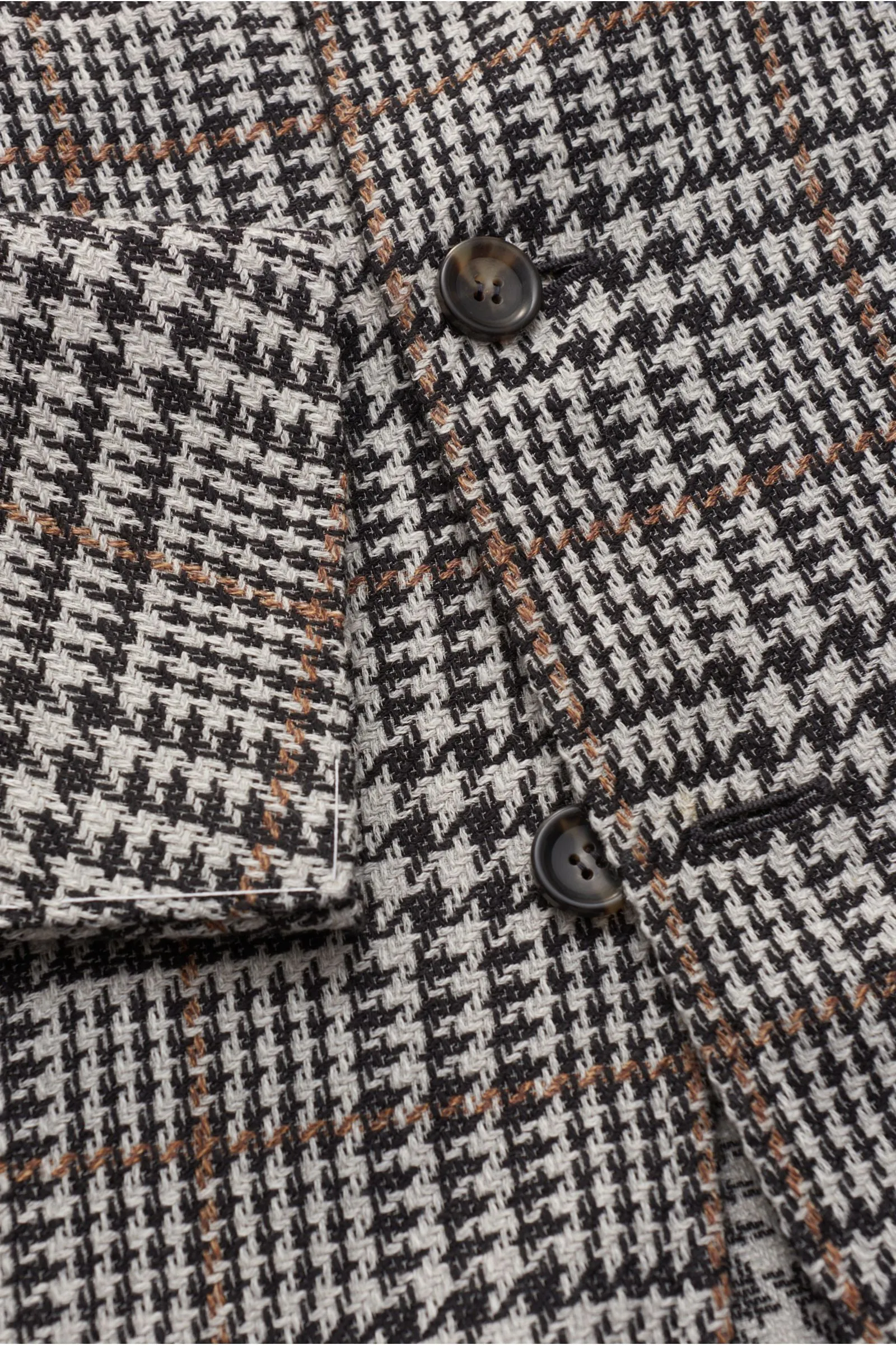 STILE LATINO smart-casual jacket 'Romolo' black/white/light brown checked