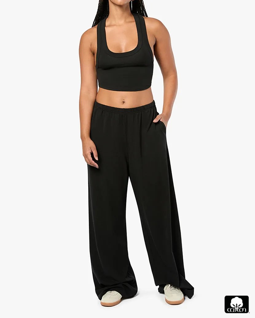 Straight Leg Sweat Pants | Black