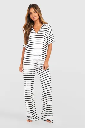 Stripe Detail Wide Leg Lounge Pants