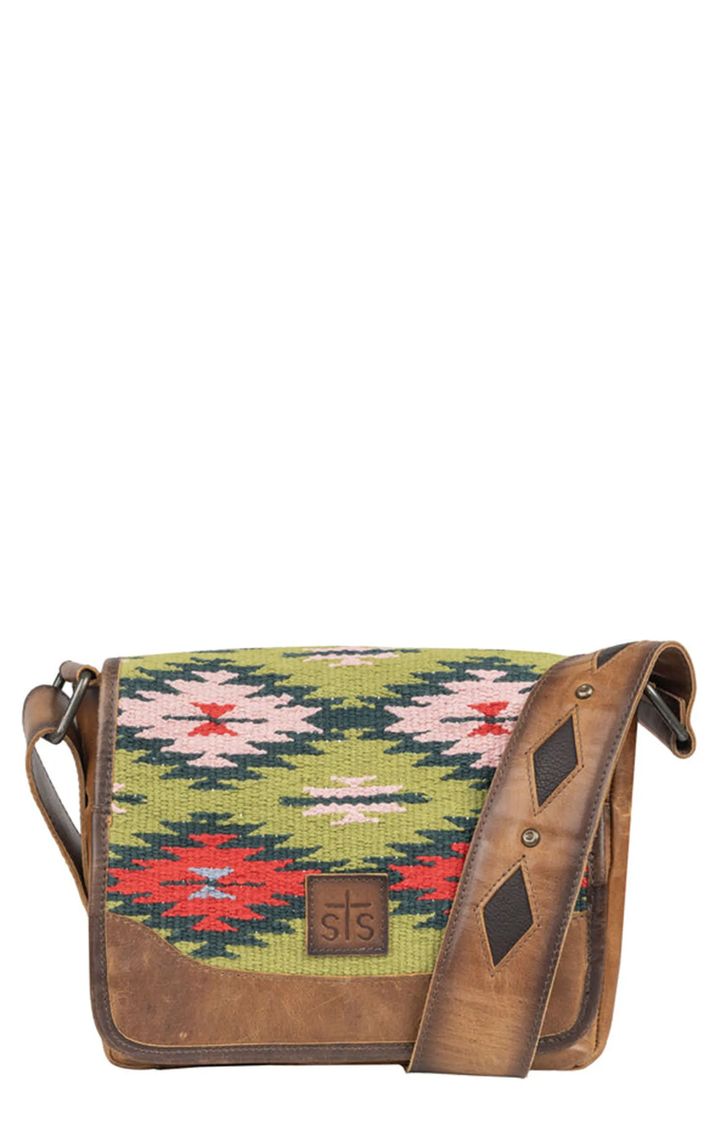 STS Ranchwear Green & Red Aztec Baja Dreams Della Crossbody Bag