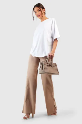 Super Stretch Split Side Wide Leg Pants