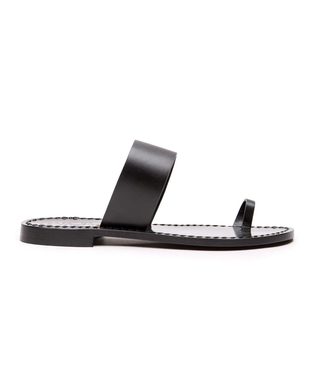 The Amalfi Leather Sandals - Nero Black