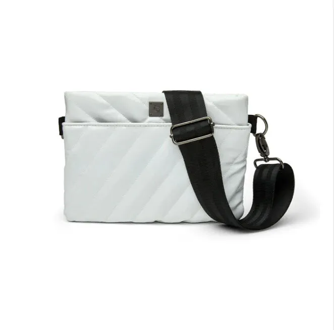 The Diagonal Bum Bag 2.0 Crossbody in White Patent