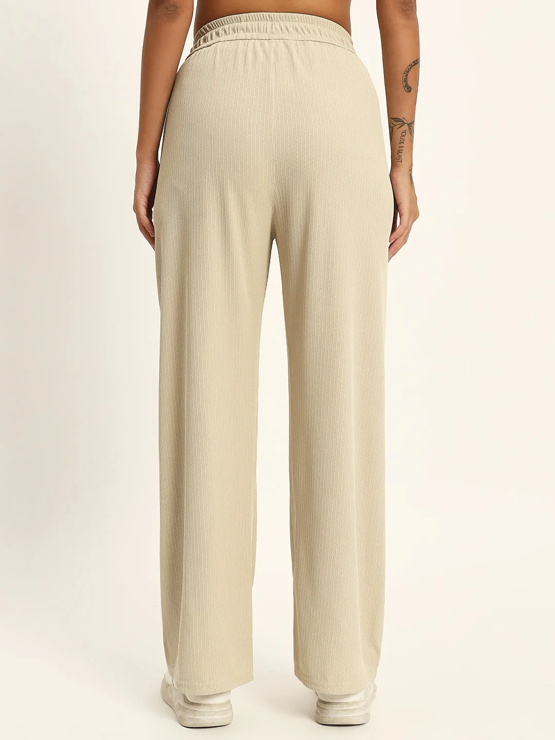 THE SOLID WIDE LEG PANTS BEIGE