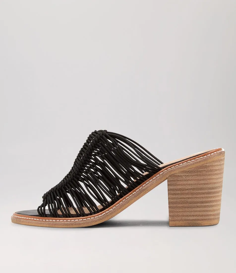 TOP END Gradie Black Elastic Mules Nh