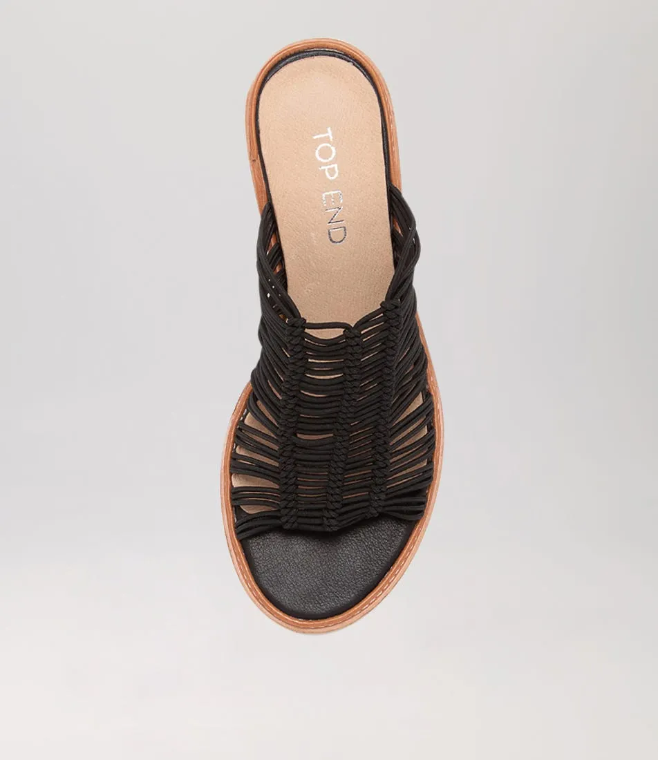 TOP END Gradie Black Elastic Mules Nh