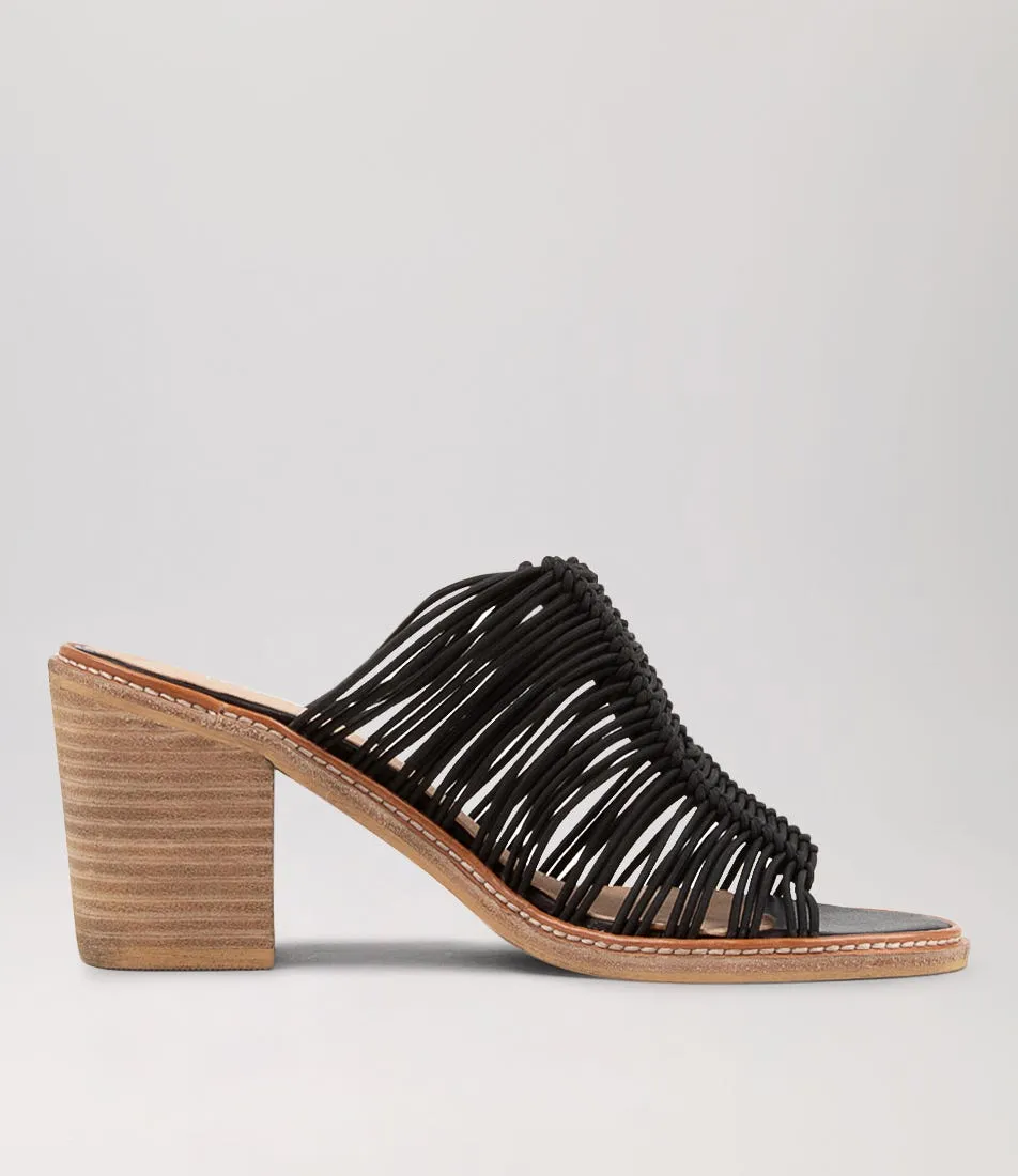 TOP END Gradie Black Elastic Mules Nh